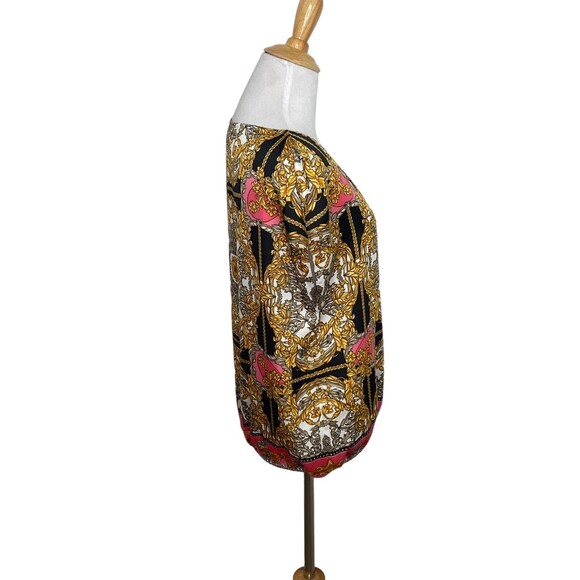 Laundry by Shelli Segal Gold Elaborate Design Blouse Top. Size 4. - Picture 4 of 7